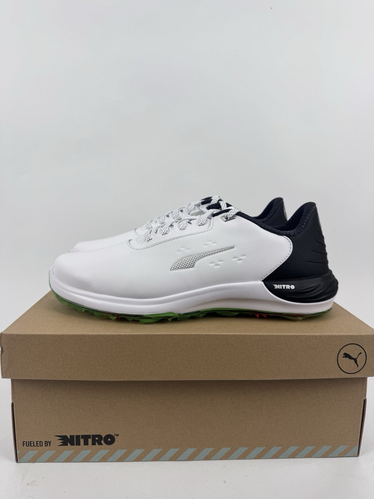 Puma Phantomcat Nitro Men's Golf Shoes Size UK 8.5 White Black Fluro/320360