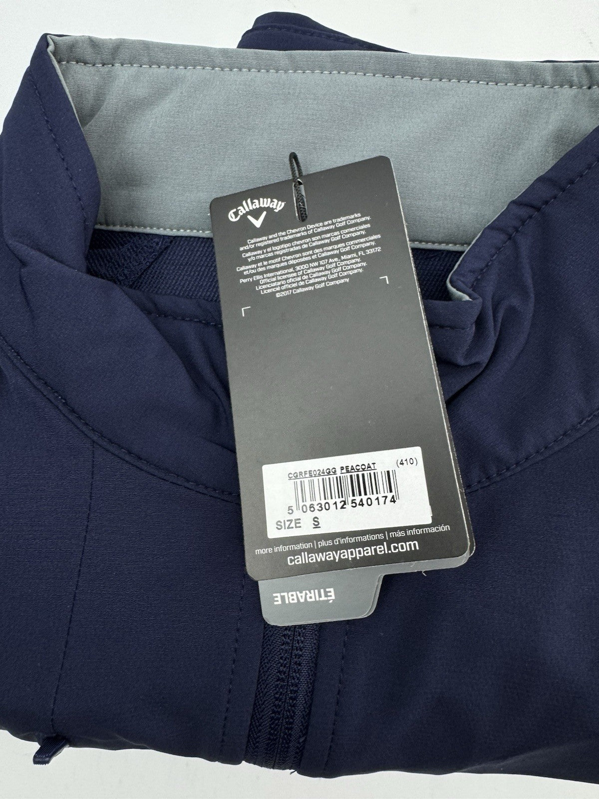 Callaway Golf Windproof Jacket Mens Full Zip Weather Series UK Small /New /2447712