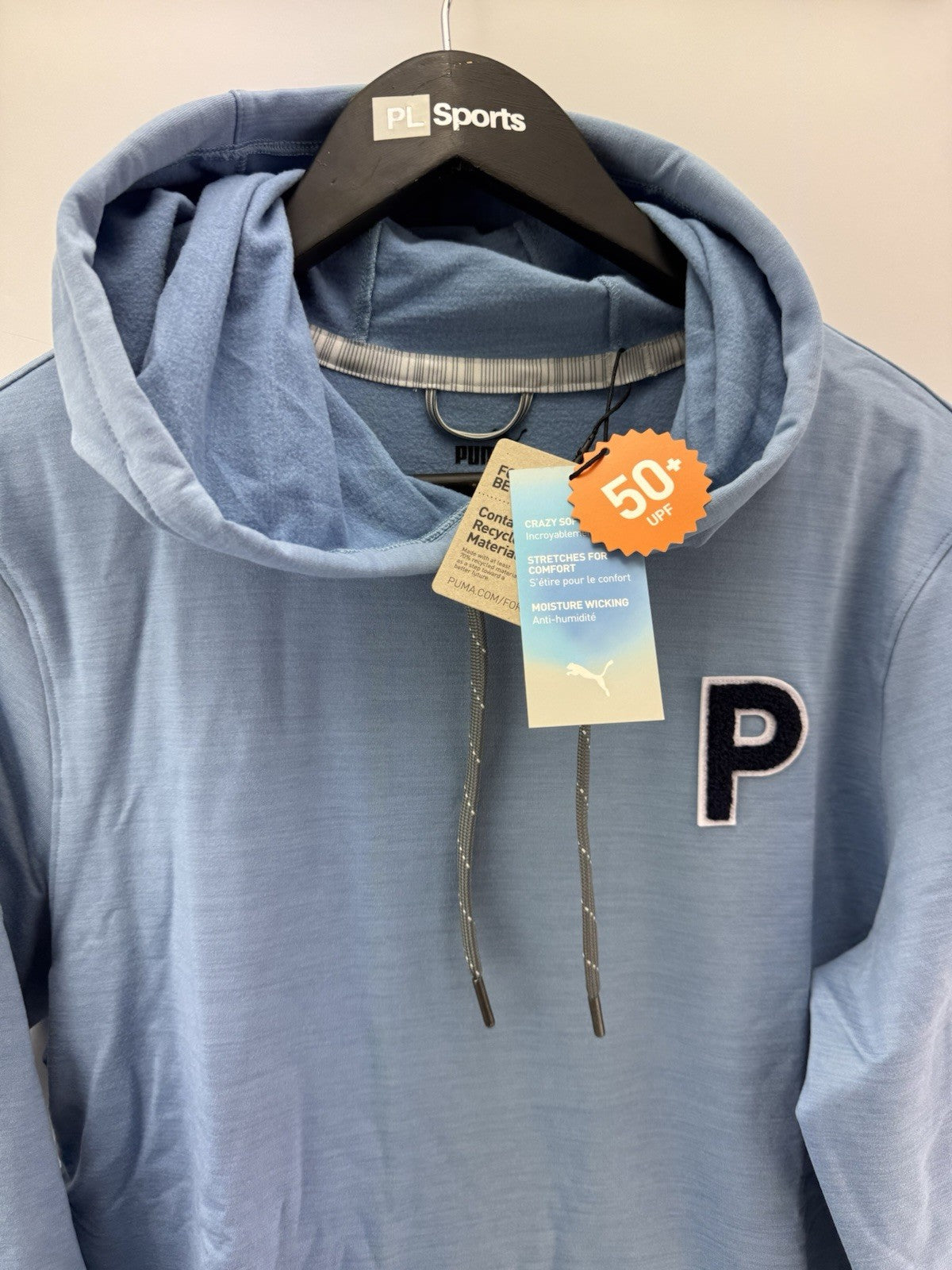 Puma Golf Hoodie Cloudspun Patch Blue Mens UK Small /New /300563