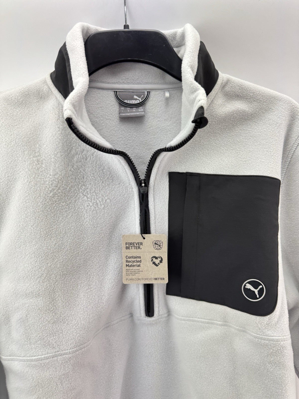 Puma Golf Mens Fleece 1/4 Zip Pullover Grey UK XL /New /256323
