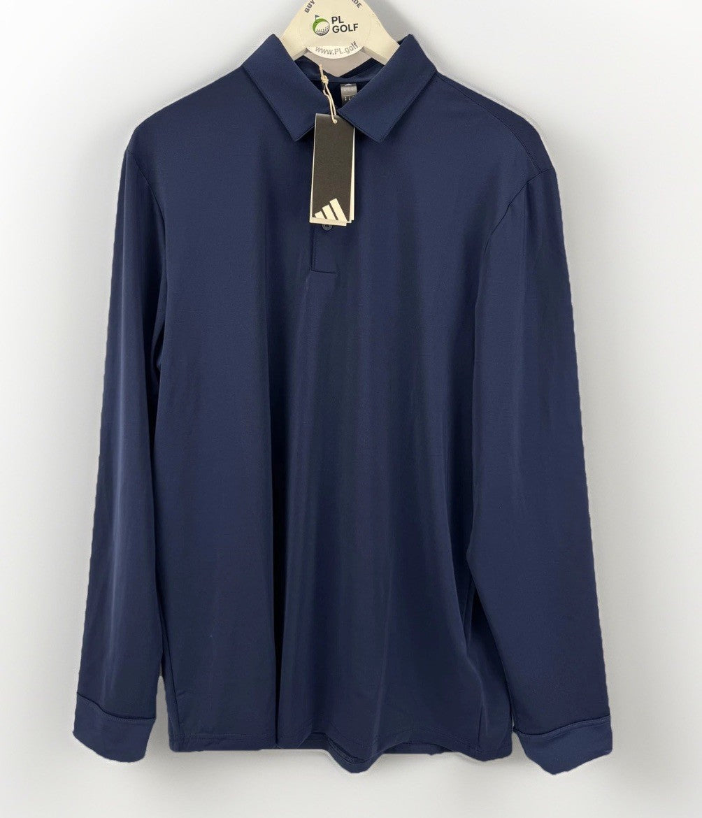 Adidas Core LS Polo Shirt Men's Medium Navy Blue Long Sleeve Golf Wear/328030