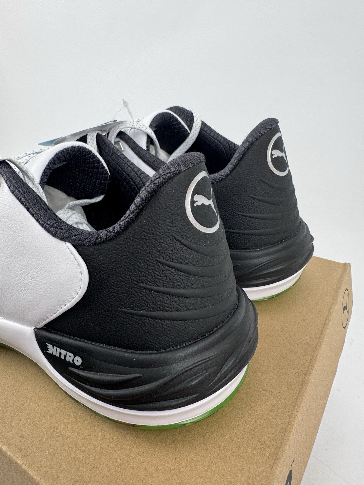 Puma Phantomcat Nitro Men's Golf Shoes Size UK 8 White Black Fluro/320323