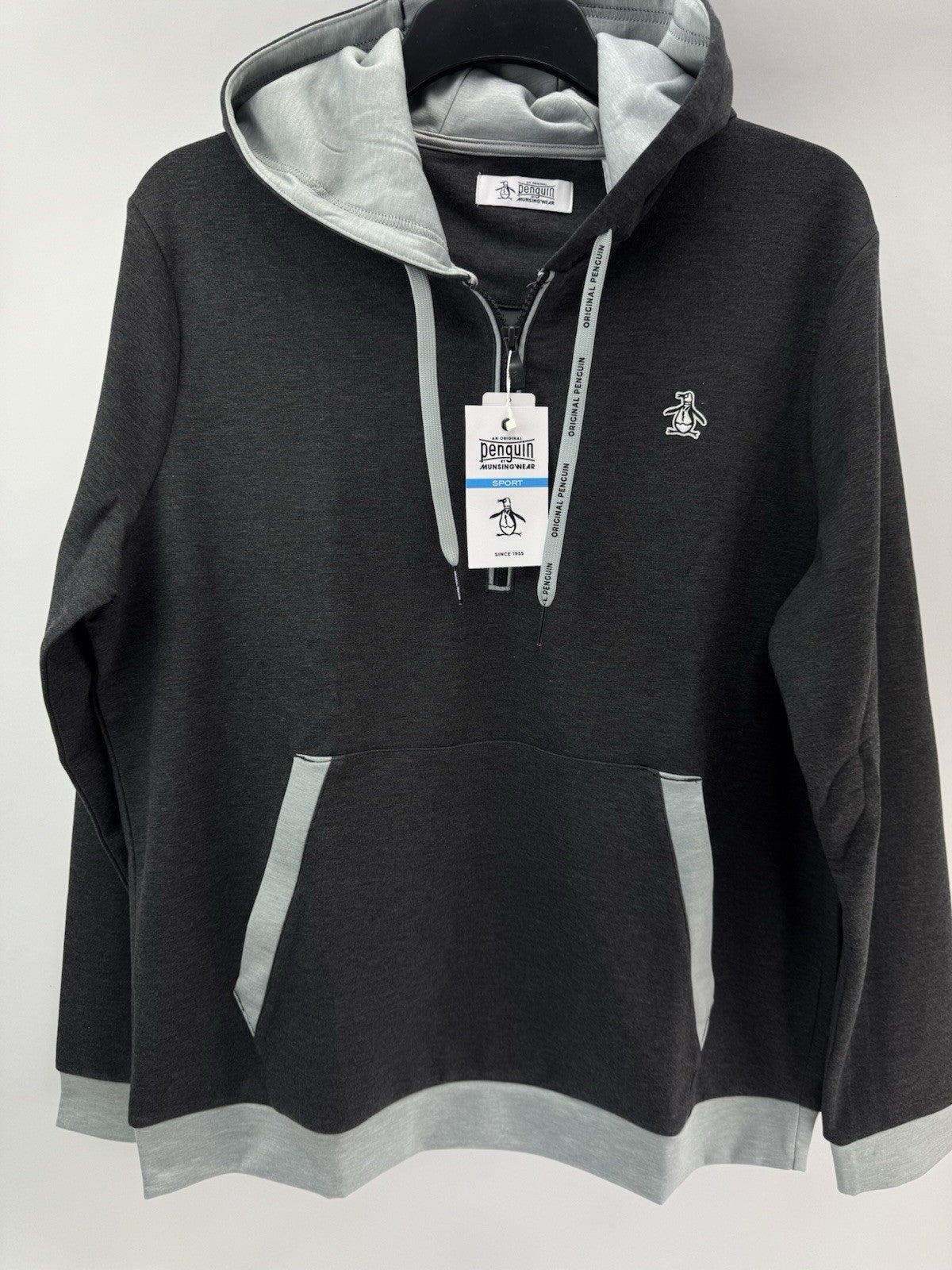 Original Penguin Golf Hoodie Earl Colour Block UK Large /Grey /New /252221