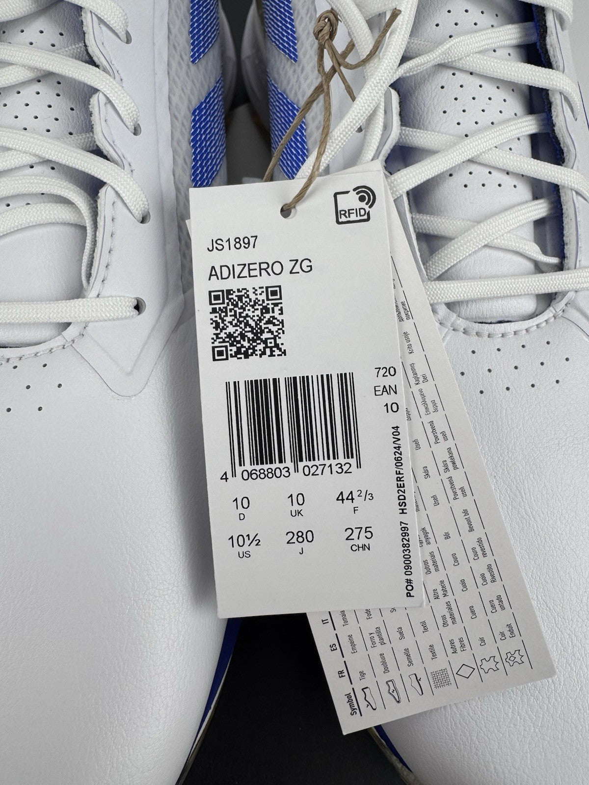 Adidas Adizero ZG Golf Shoes Mens Size UK 10 White Lightweight Comfort/314374