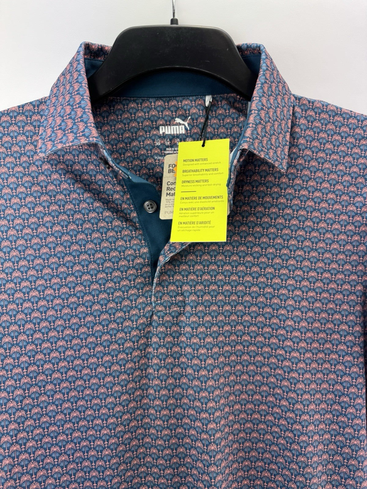 Puma Golf Mens Polo Shirt Mattr Palm Deco UK Men’s Small /New /223163