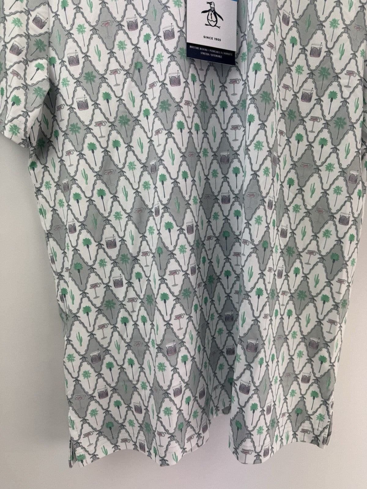 Men’s Original Penguin All Over Cocktail Print Golf Polo Size UK Small/ 311157
