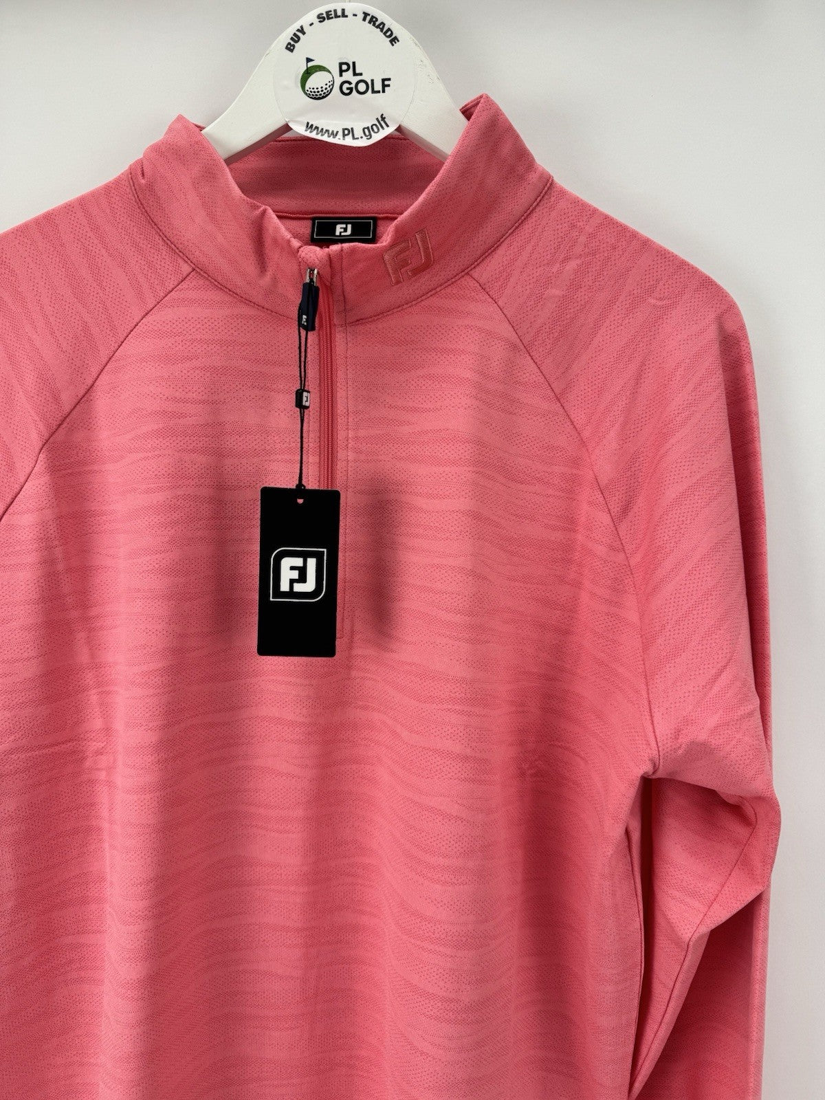 FootJoy Golf Wave Jacquard Chill-Out Zip Pullover Men's Size Large Pink/334361