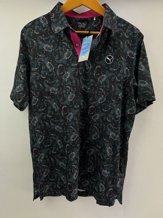 Puma Golf Mens Polo Shirt Cloudspun Paisley UK Medium /New /214100