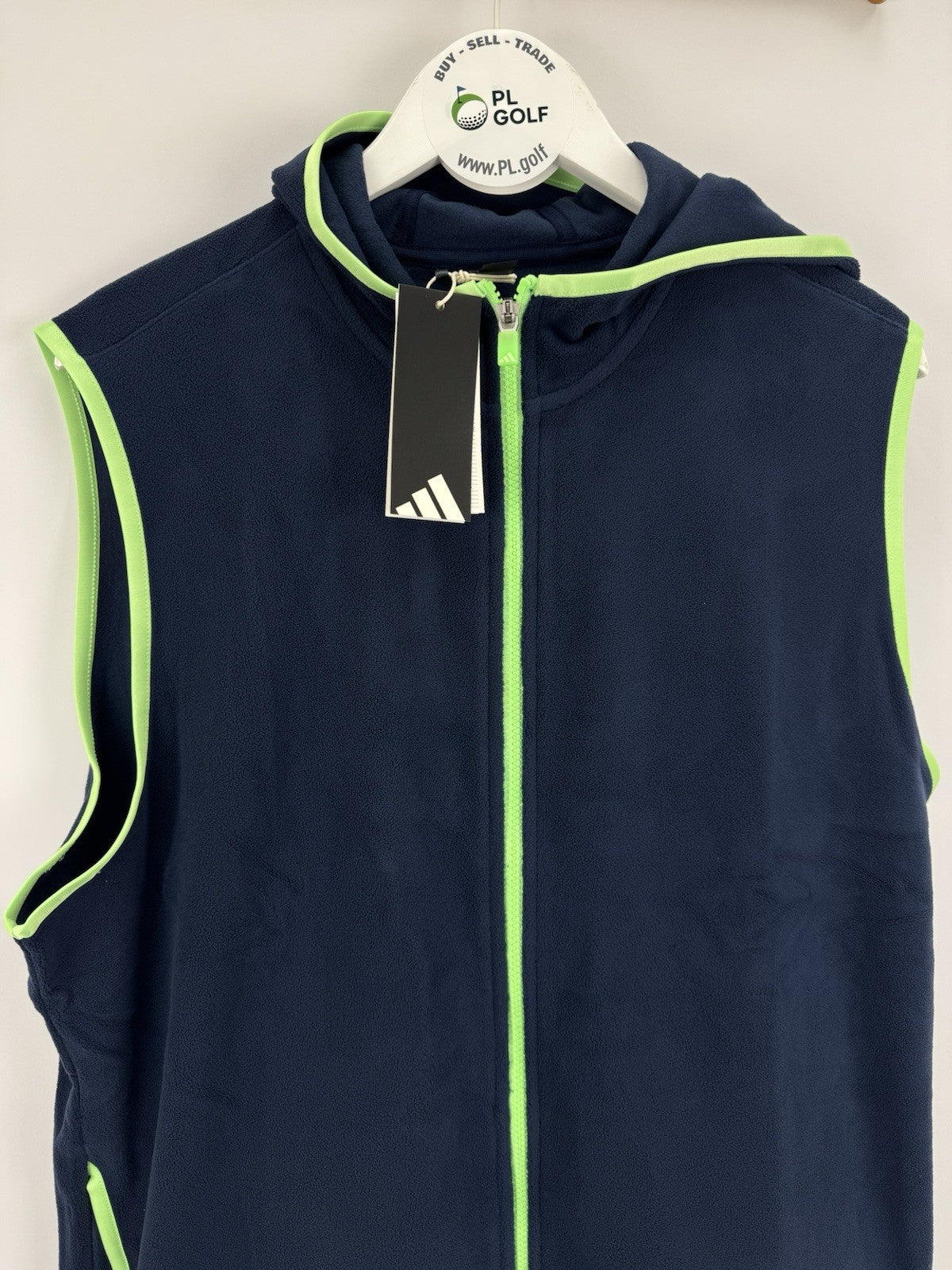 Adidas JL5328 Ultimate365 Fleece Hoodie Vest Men's Size Small Navy Green/327281