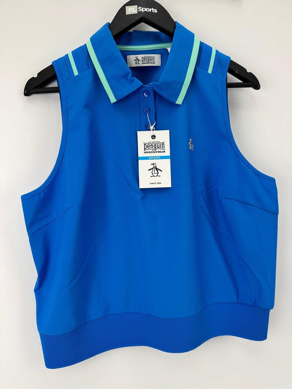 Original Penguin Sport Women's Golf Sleeveless Polo Size L French Blue/337445