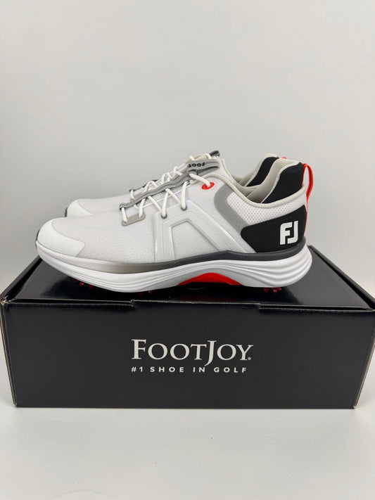 FootJoy Hyperflex Men's Golf Shoes Size UK 8 White Red Comfortable Spiked/312560