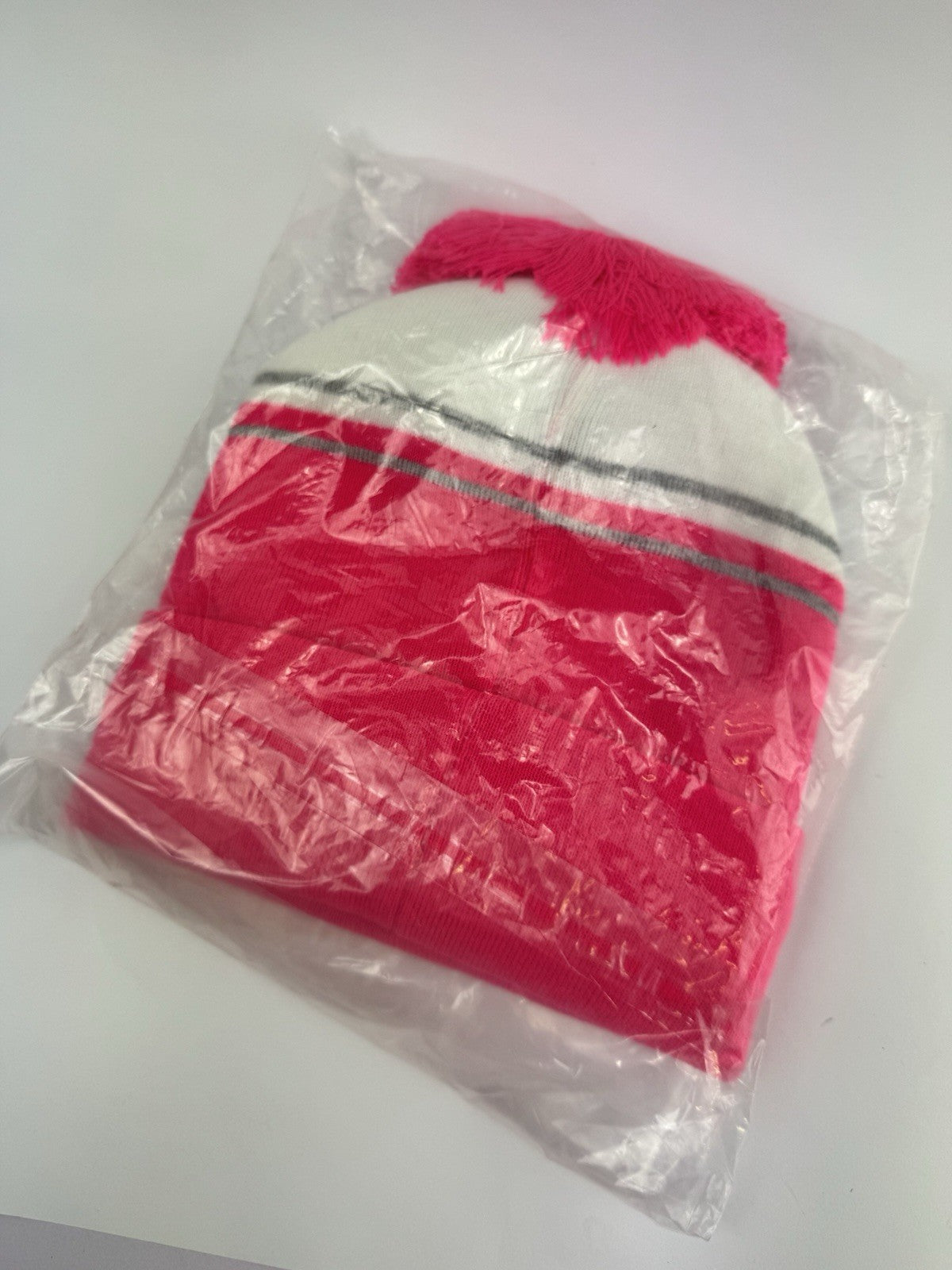 Proquip Golf Beanie Fleece Line Bobble /One Size /Pink /White /New /286474