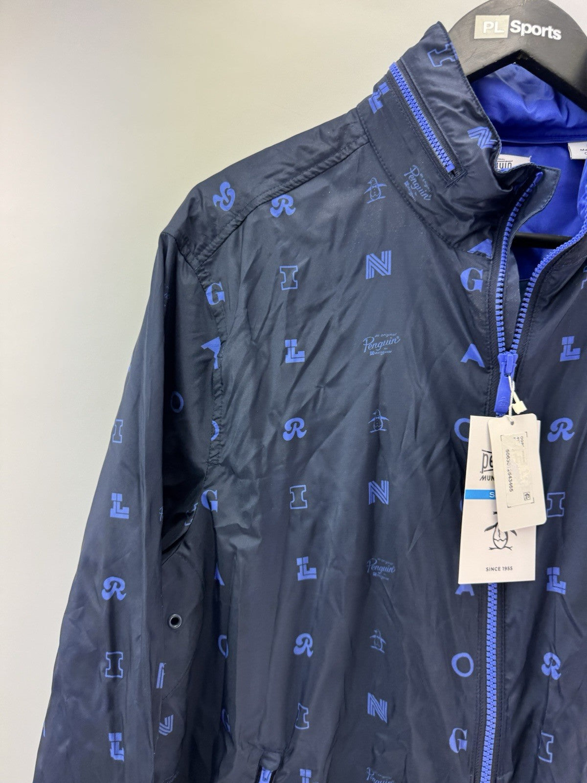 Penguin Original Golf Wind Jacket Logo Print Hood Lightweight UK Medium /285122