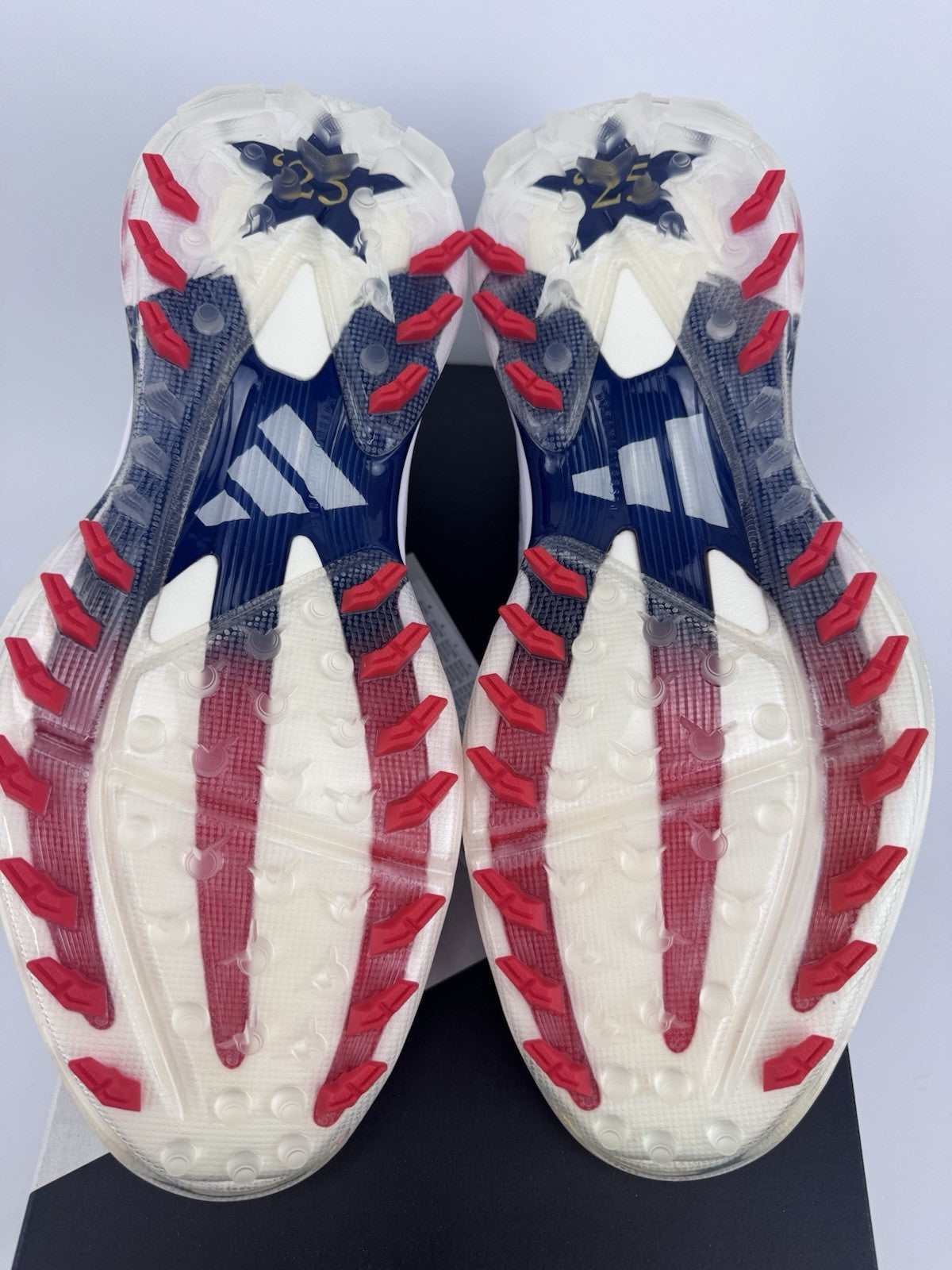 Adidas Adizero ZG Golf Shoes Men's UK Size 10 White Blue Red Spikes/314339