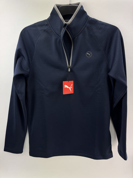 Puma Golf Mens Pullover Waffle Fleece 1/4 Zip UK Small /Navy /New /252260
