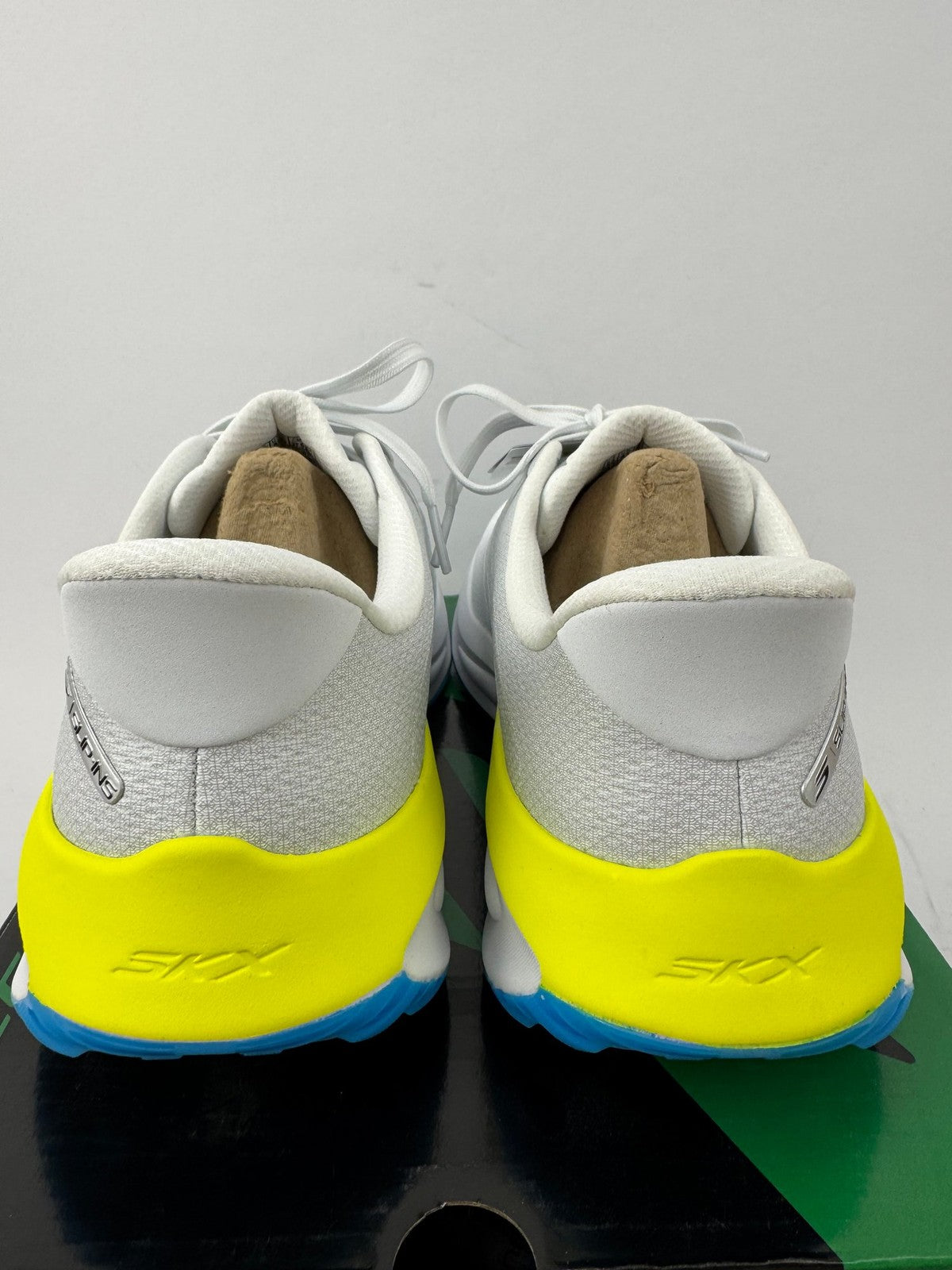 Skechers Flow Slip Ins Mens Golf Shoes UK 8 Waterproof White/Yellow/349758