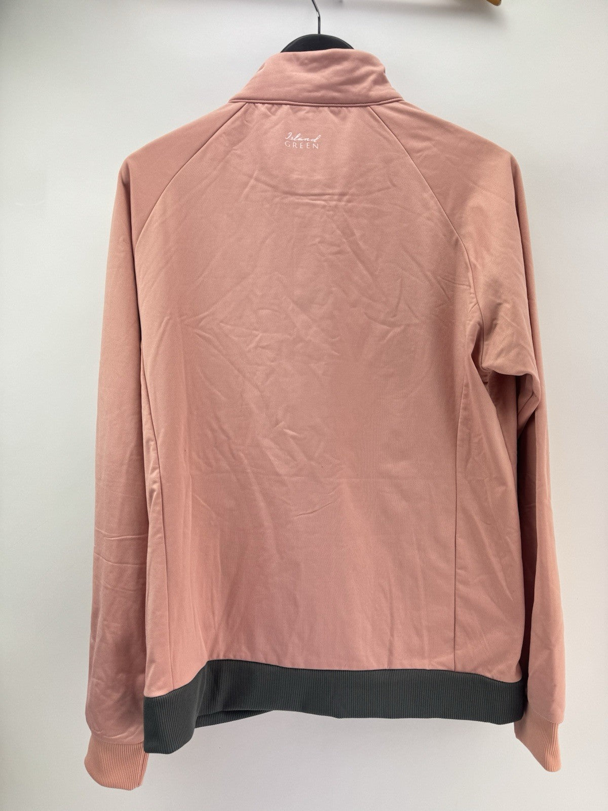 Island Green Ladies Golf Full Zip Sweater Size UK 16 Grey Pink Brand New/ 308049