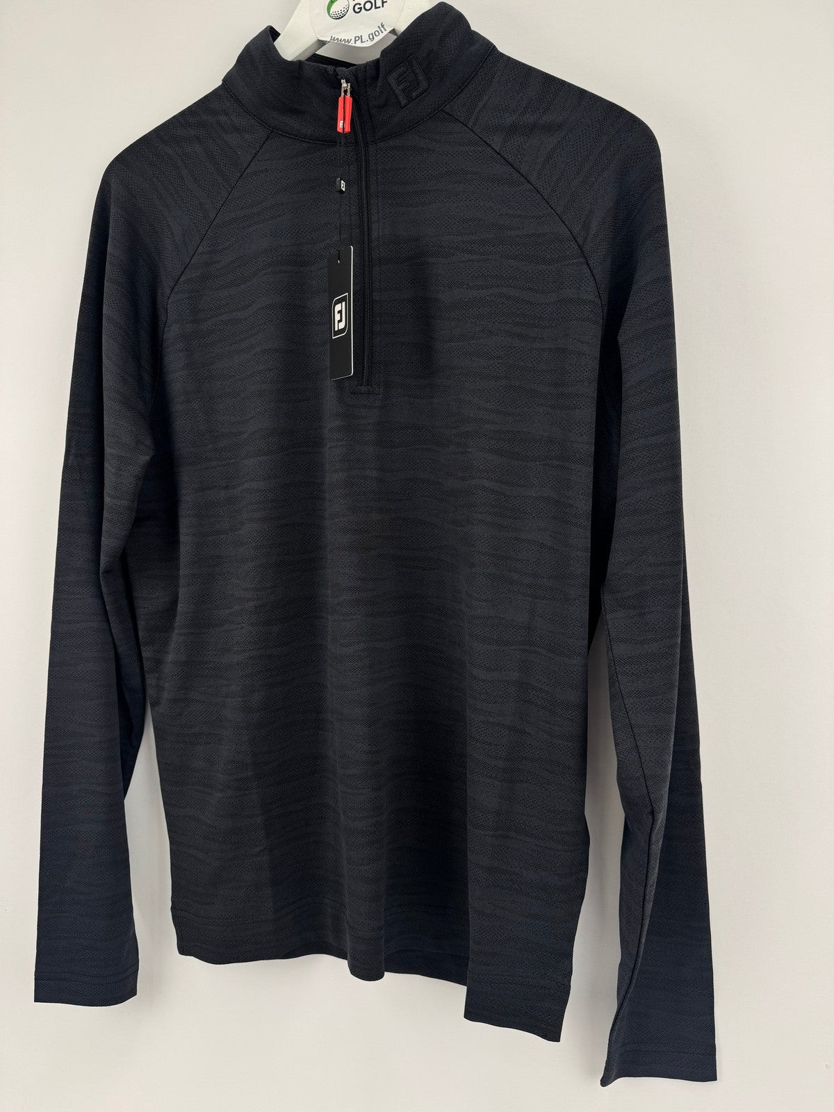FootJoy Golf Wave Jacquard Chill-Out Zip Pullover Men's Size Medium Black/330683