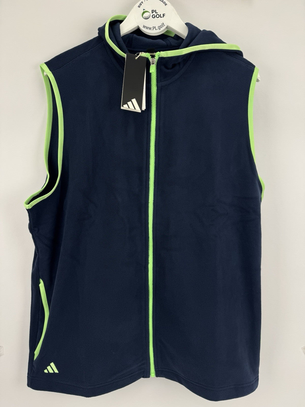 Adidas JL5328 Ultimate365 Fleece Hoodie Vest Men's Size Large Navy Green/327270