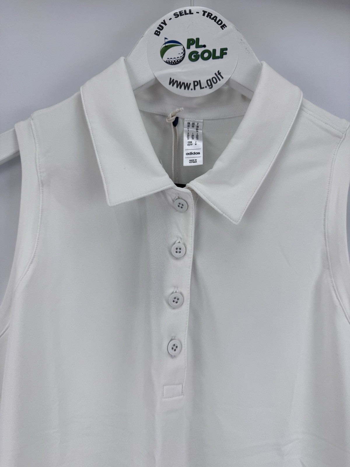 adidas Ultimate365 Women’s Golf White Sleeveless Polo Shirt Size XS/ 317924