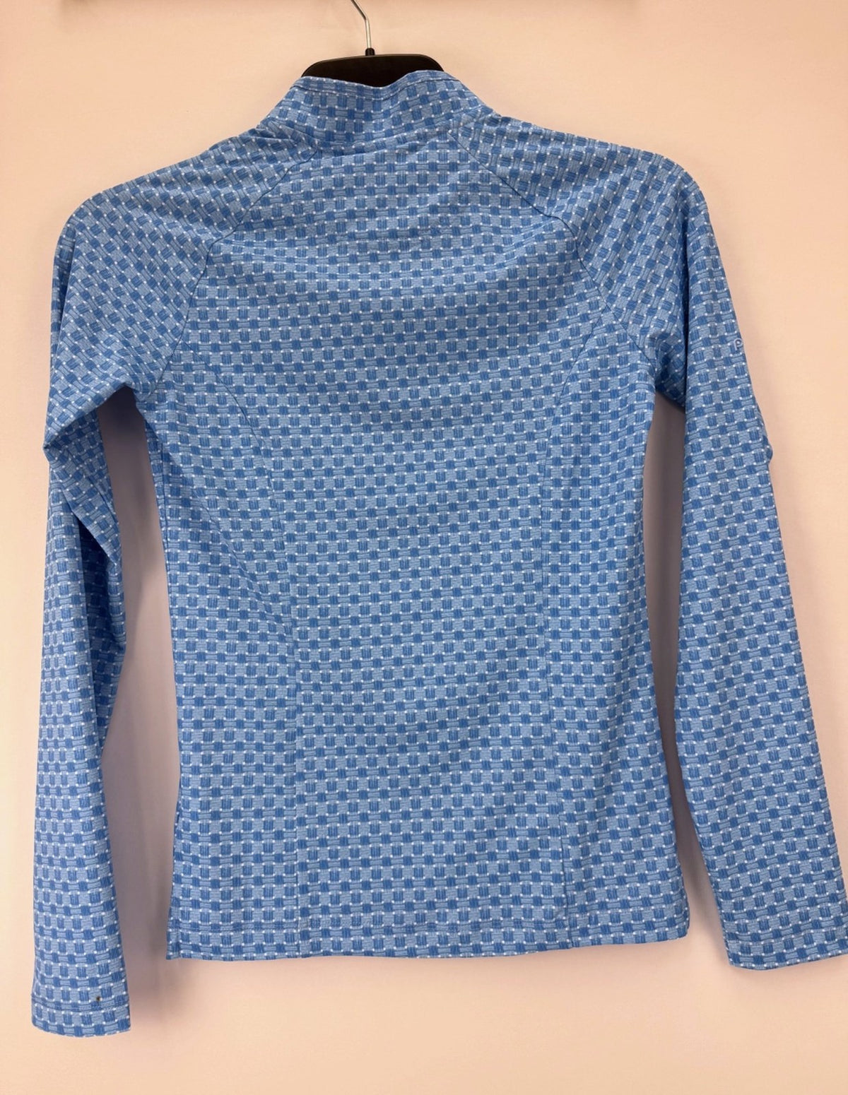 Ping Arwen Azure Geo Golf Top Women's Size UK 8 Light Blue Long Sleeve/373794