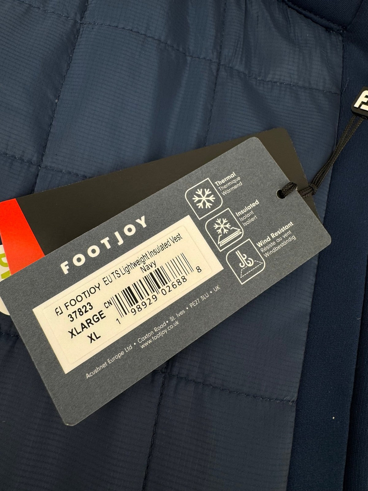 FootJoy Thermo Series Lightweight Insulated Golf Vest Men's Size XL Navy /330103