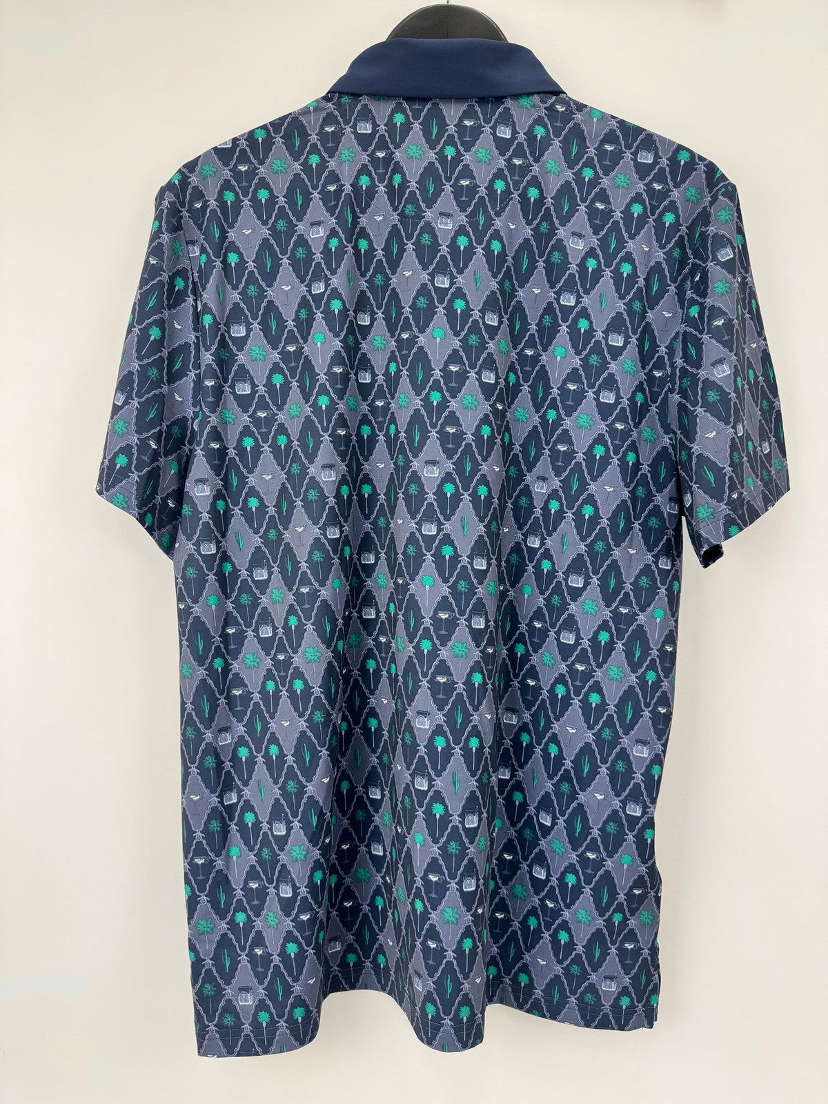Original Penguin Sport Mens Polo Shirt Size M Black Iris Patterned/337277