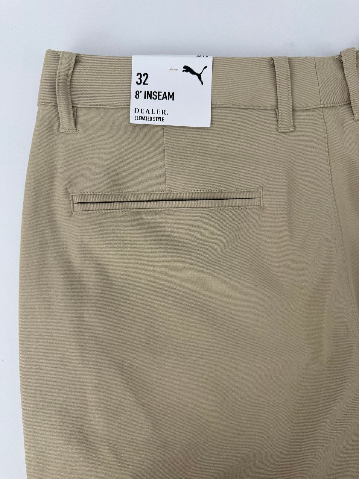 Puma Dealer Shorts 32 Inch 8 Inch Inseam Golf Men's Beige Performance/353887