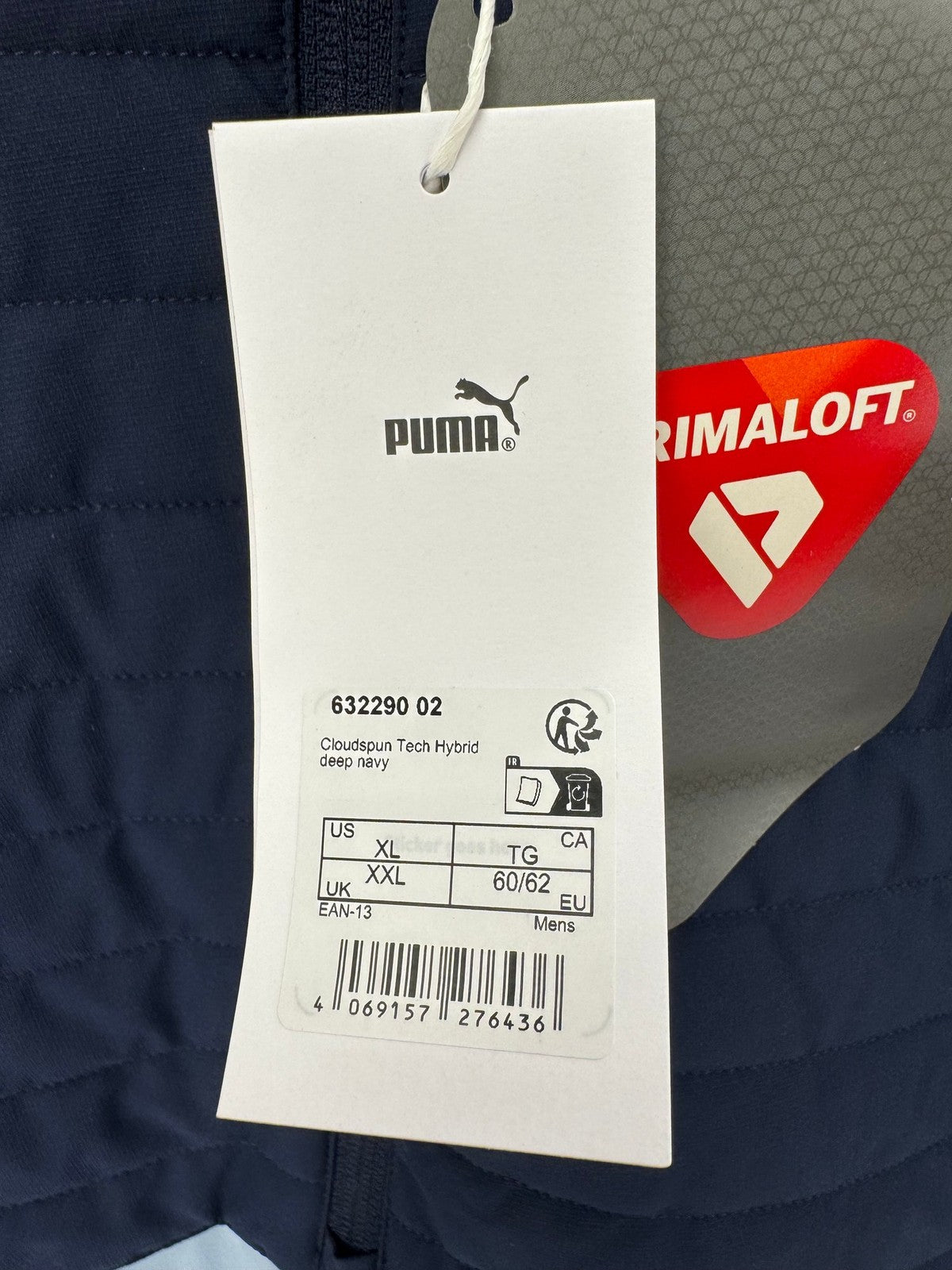 Puma Cloudspun Tech Hybrid Jacket Men's XXL Deep Navy Light Blue Full Zip/353931