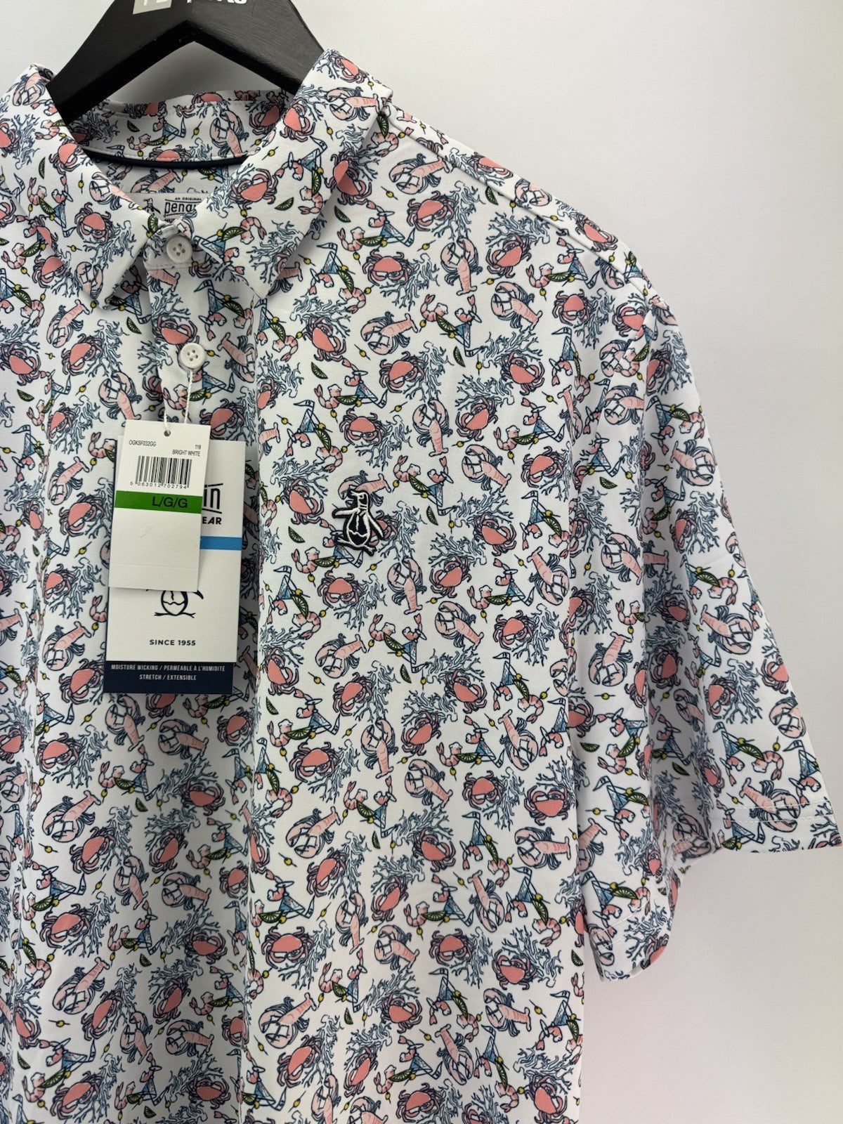 Men’s Original Penguin Pete N’ The Ocean Caddy Golf Polo Size UK Large/ 311195
