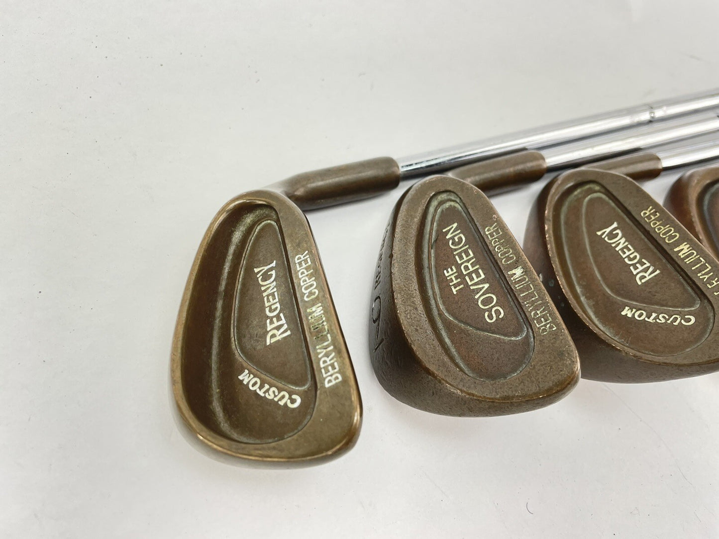 Beryllium Copper Irons Regency 7,9,PW + SW Regular Steel /Right /New Grips/160911