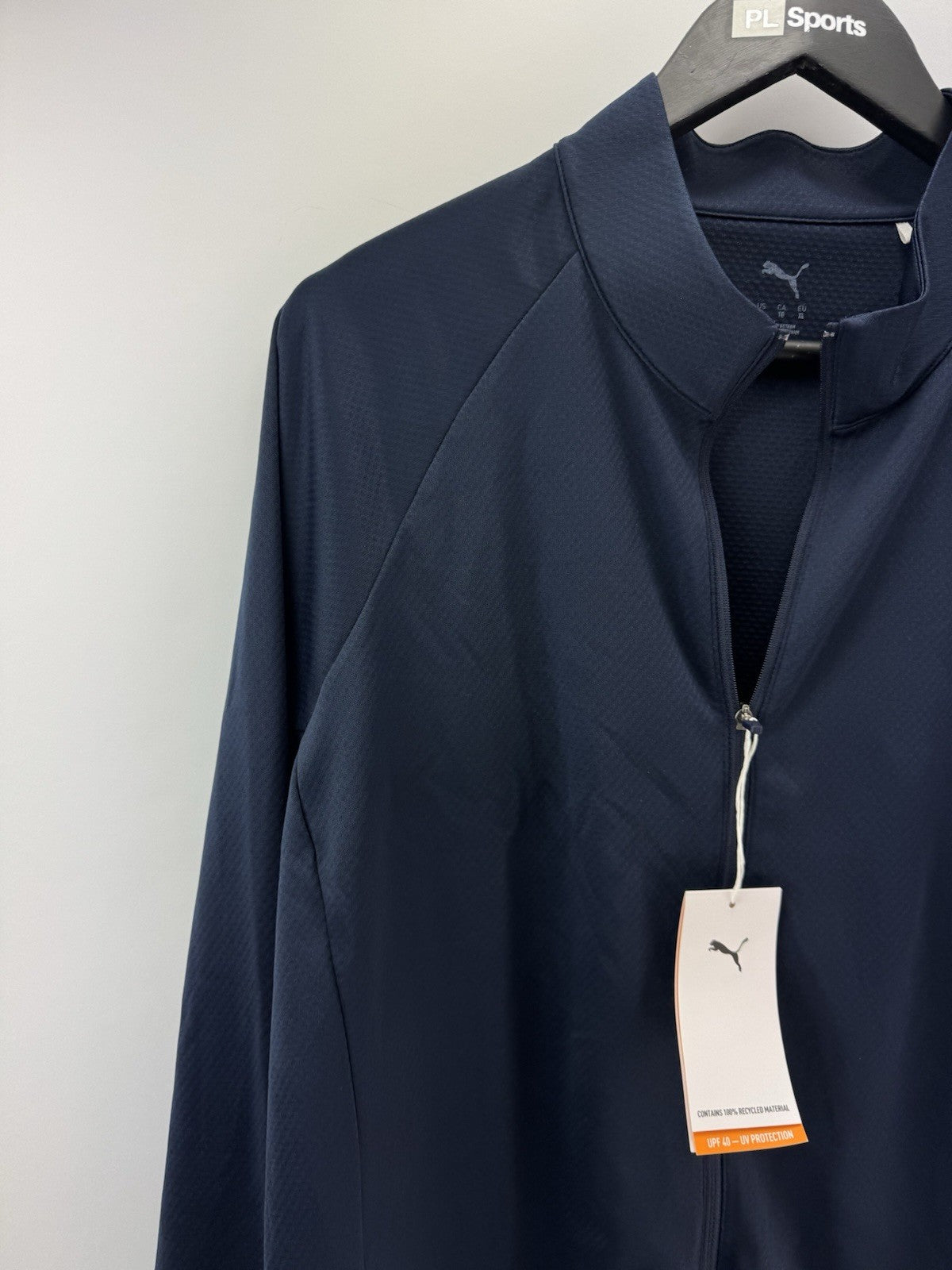 Womens Puma Lightweight Full Zip Knitted Golf Jacket Deep Navy Size XL/ 300811