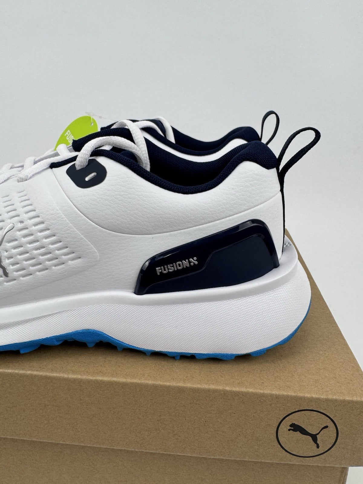 Puma Fusion Plus SL Golf Shoes Men's UK 7.5  White Deep Navy Waterproof/320751
