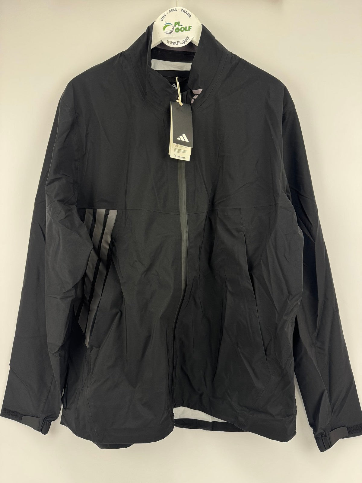 Adidas ClimaProof Black Golf Jacket Men's Large Waterproof Lightweight/325150