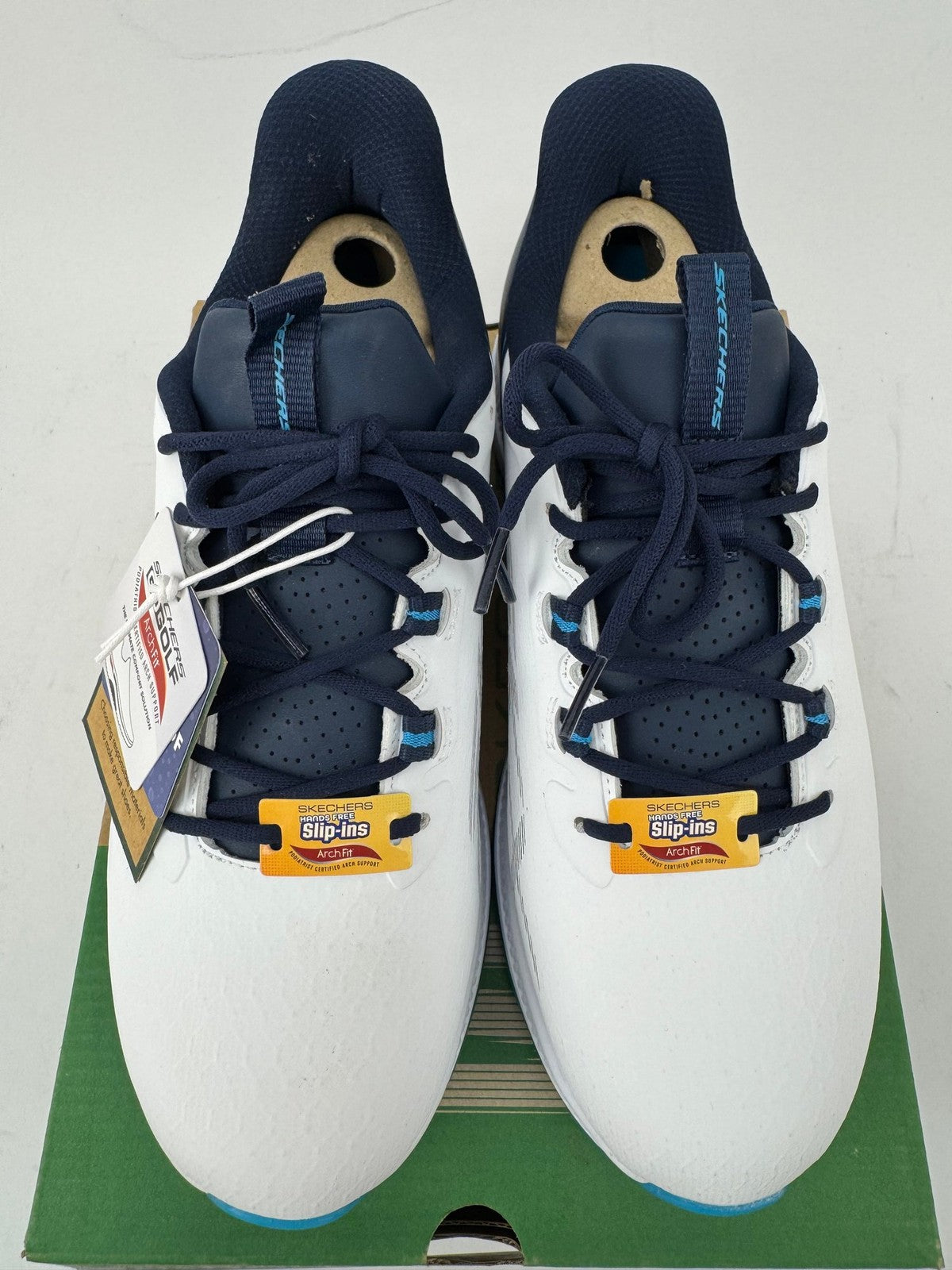 Skechers Go Golf Elite 6 Golf Shoes Men's Size UK 7 White Navy Waterproof/349895