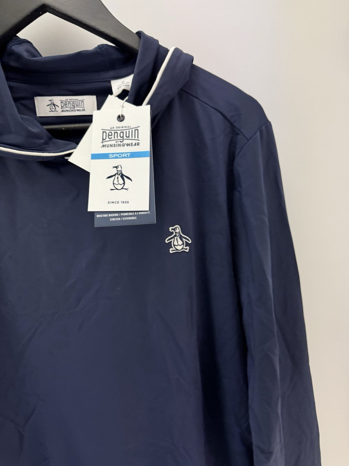 Original Penguin Golf Performance Hoodie Earl Pullover Lightweight UK M /305124