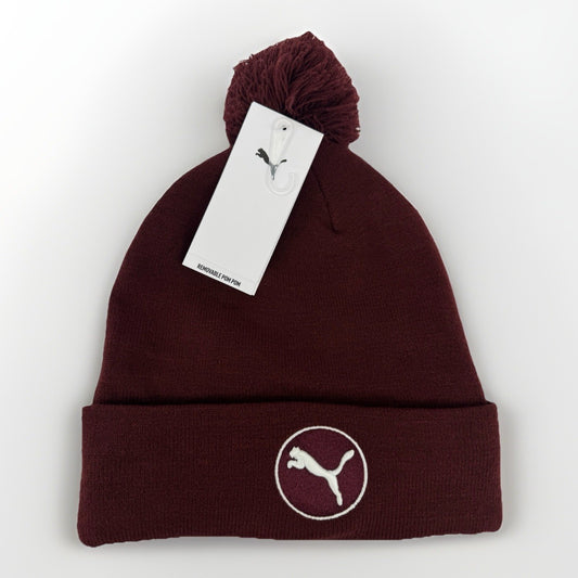 Puma WRMLBL Removable Pom Golf Beanie Ruby Shimmer One Size/ 329990