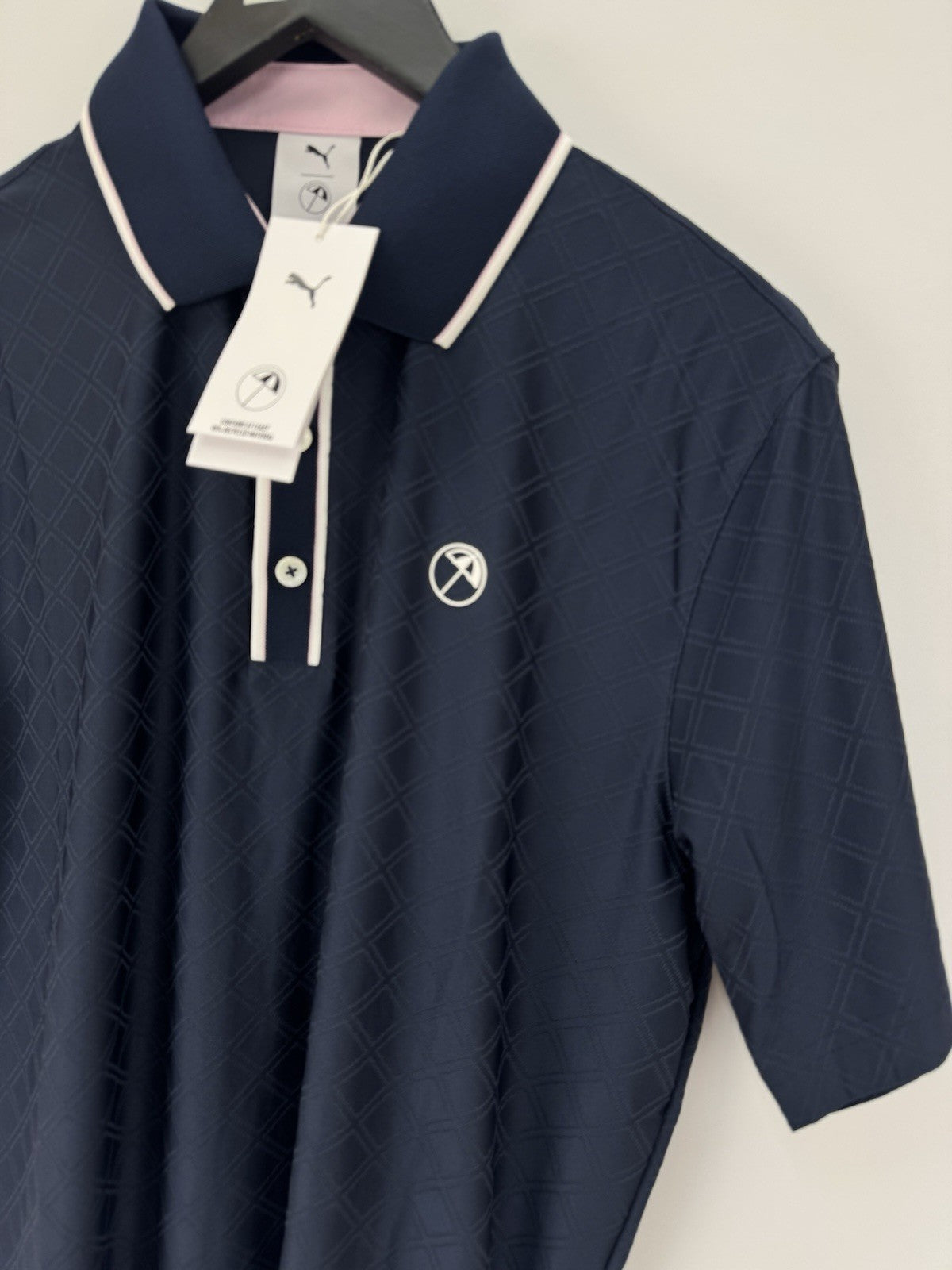 PUMA X Arnold Palmer Tipped Jac Golf Polo Shirt Men's Size Large Navy/353861
