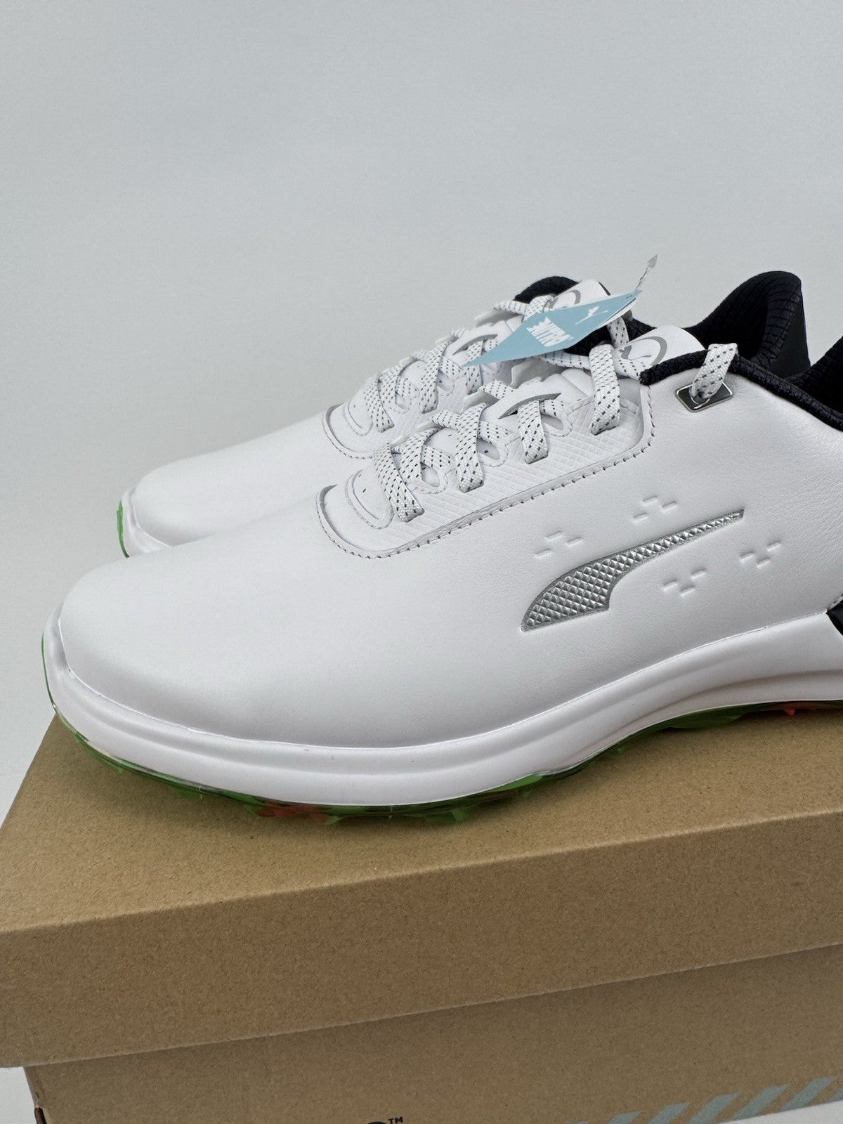 Puma Phantomcat Nitro Men's Golf Shoes Size UK 8 White Black Fluro/320322