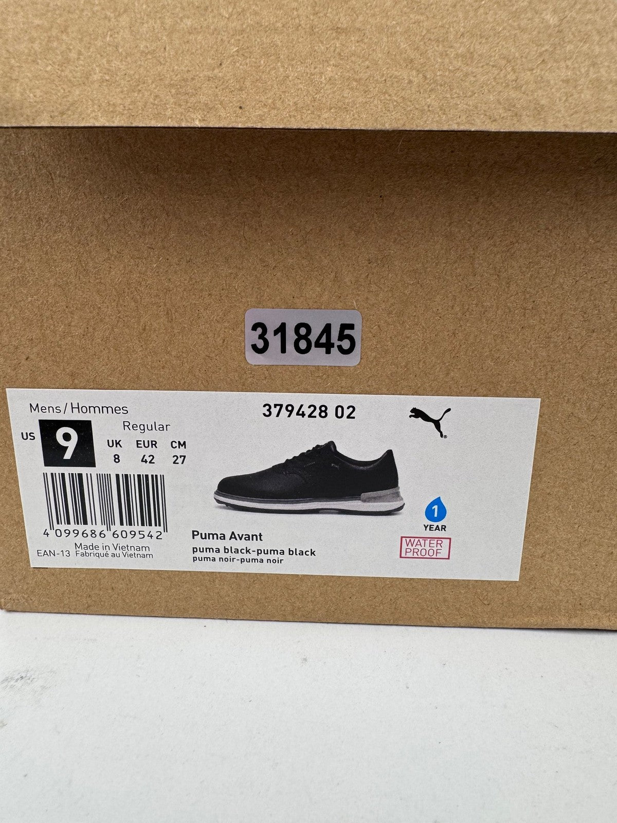 Puma Avant Golf Shoes Men's Size UK8 Waterproof Black Premium Lightweight/318459