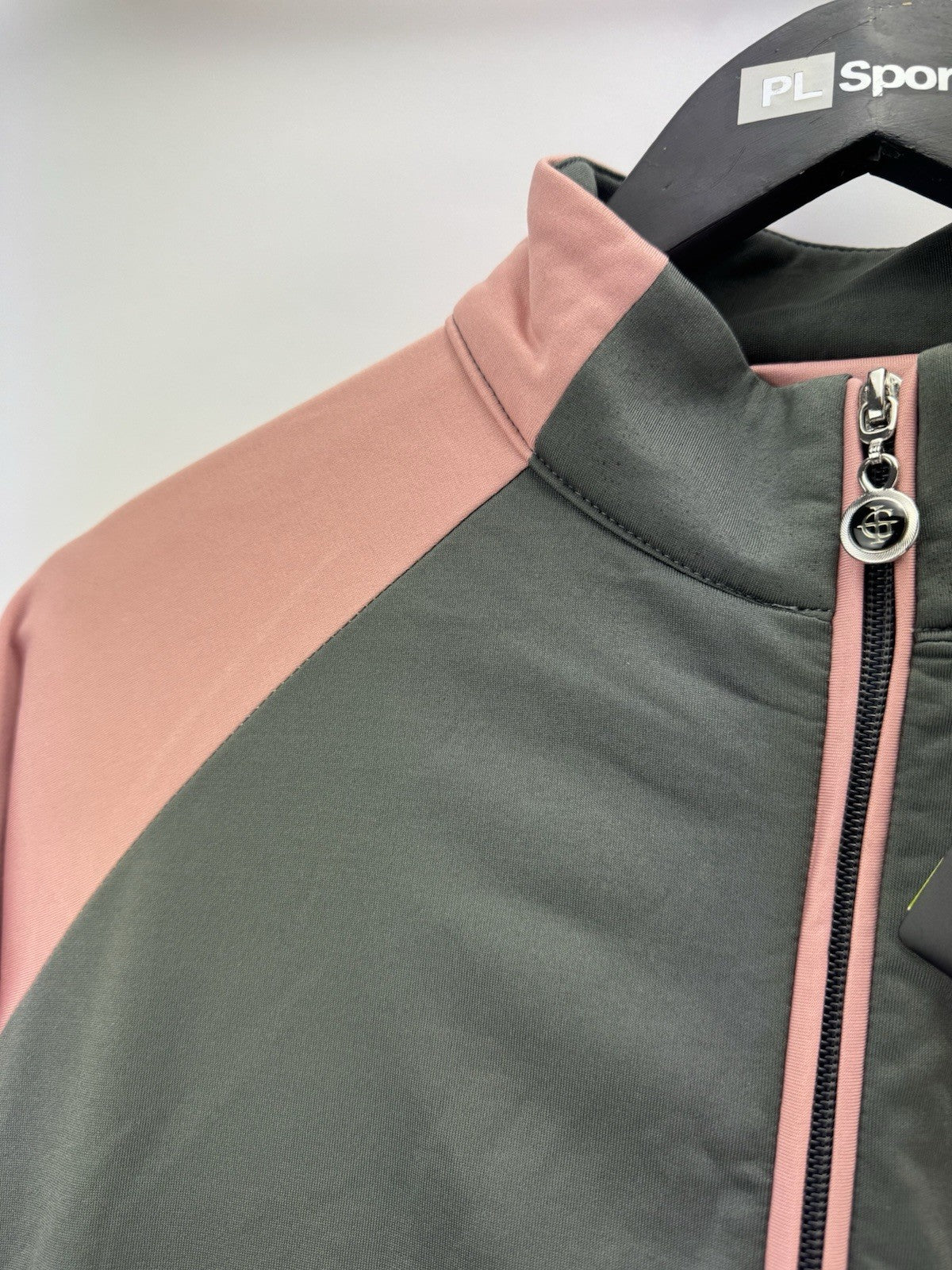 Island Green Ladies Golf Full Zip Sweater Size UK 16 Grey Pink Brand New/ 308043