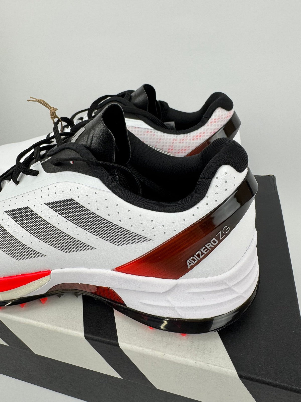 Adidas Adizero ZG Golf Shoes Mens UK 7 White Red Lightweight Comfort/312401