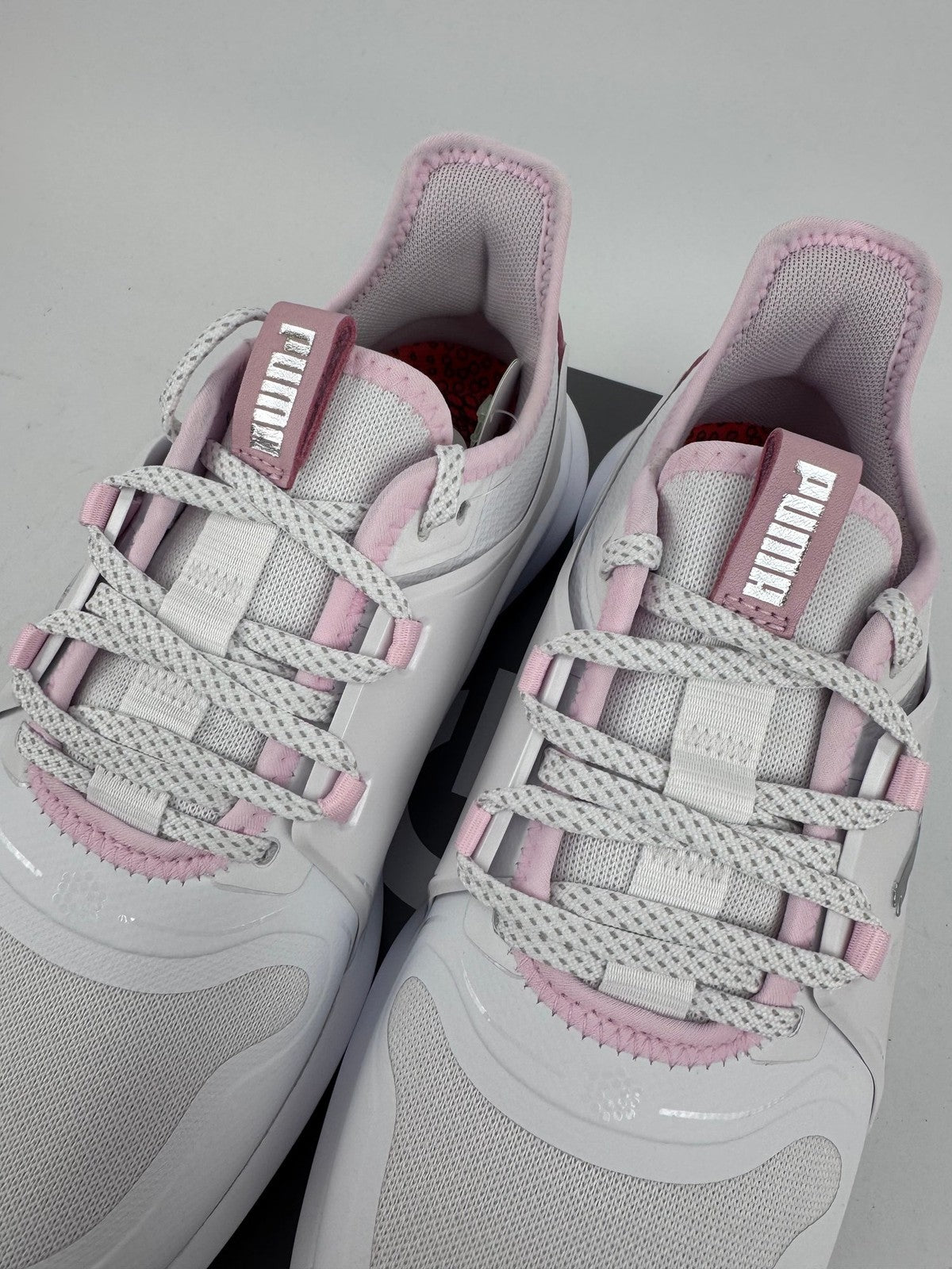 Puma Women's Ignite Fasten8 Trainers Size UK 5 White Pink Golf Shoes/320385