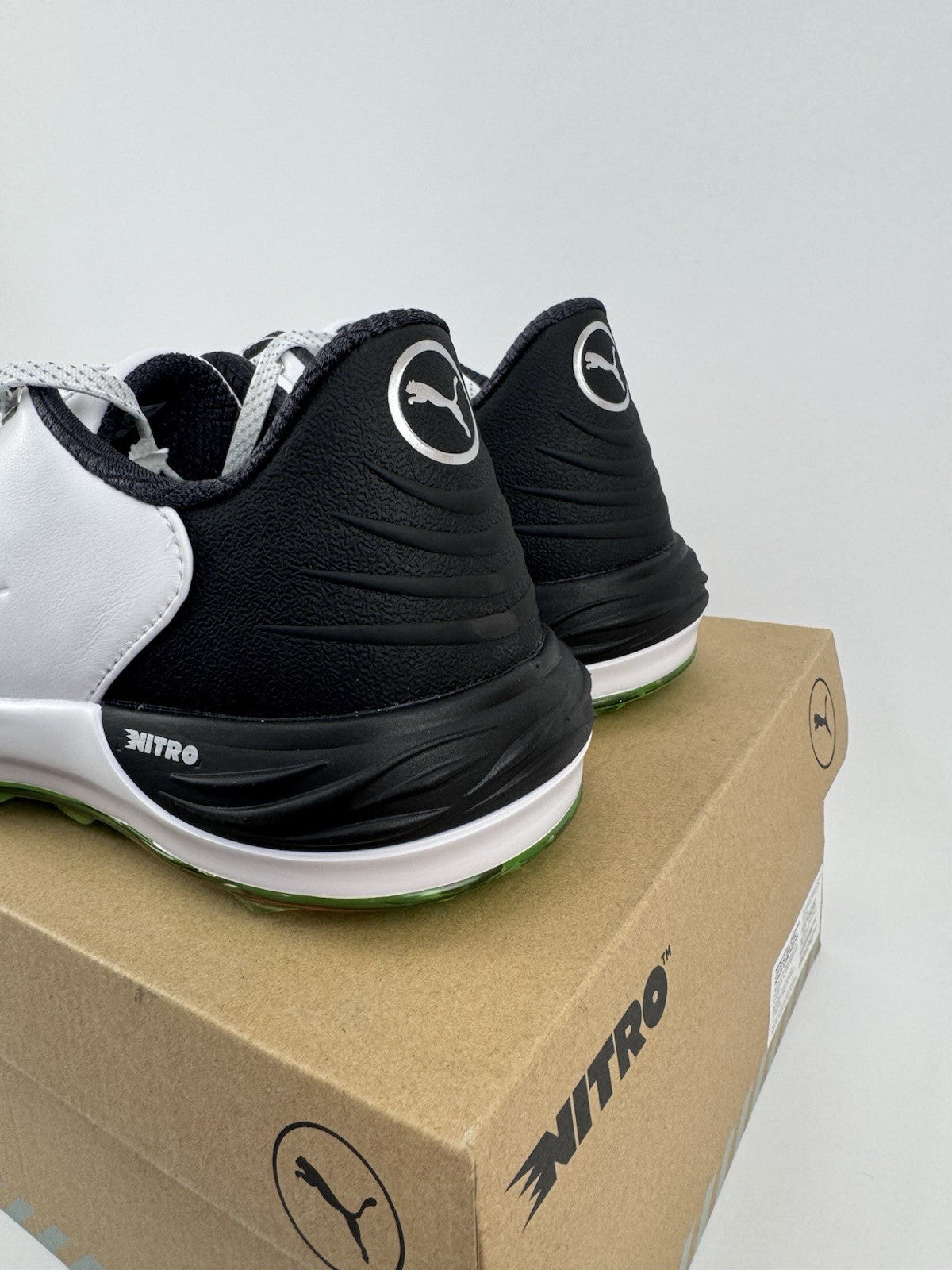 Puma Phantomcat Nitro Men's Golf Shoes Size UK 8.5 White Black Fluro/323434