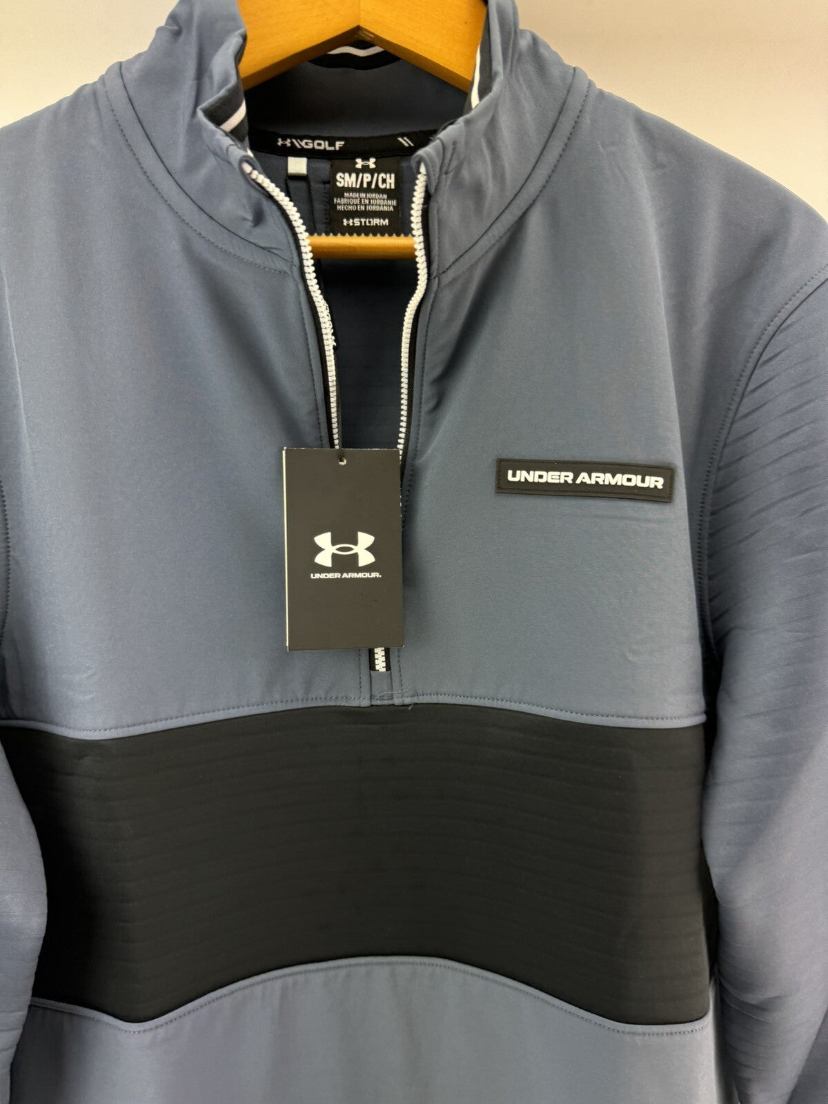 Under Armour Storm Pullover Mens Daytona 1/2 Zip UK Small /Navy/Grey /New/207343