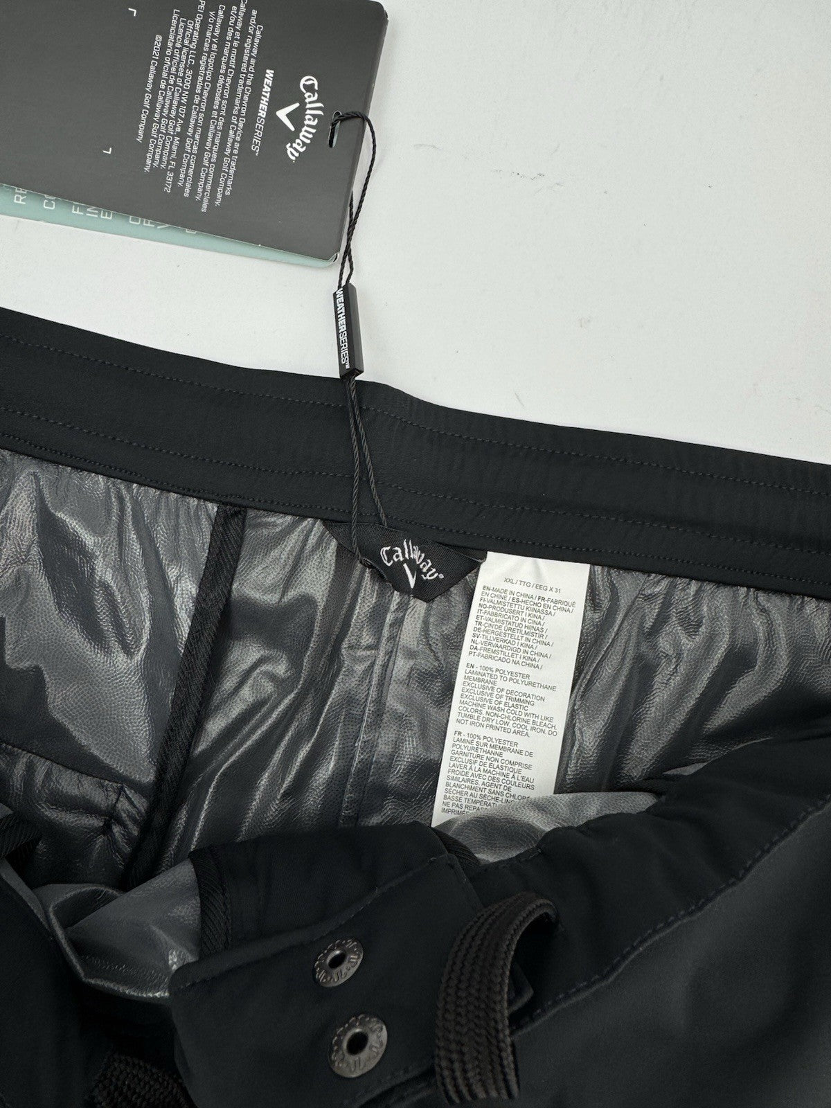 Callaway Stormlite Waterproof Trousers Mens /Size XXL 31 Leg /Black /New /242267