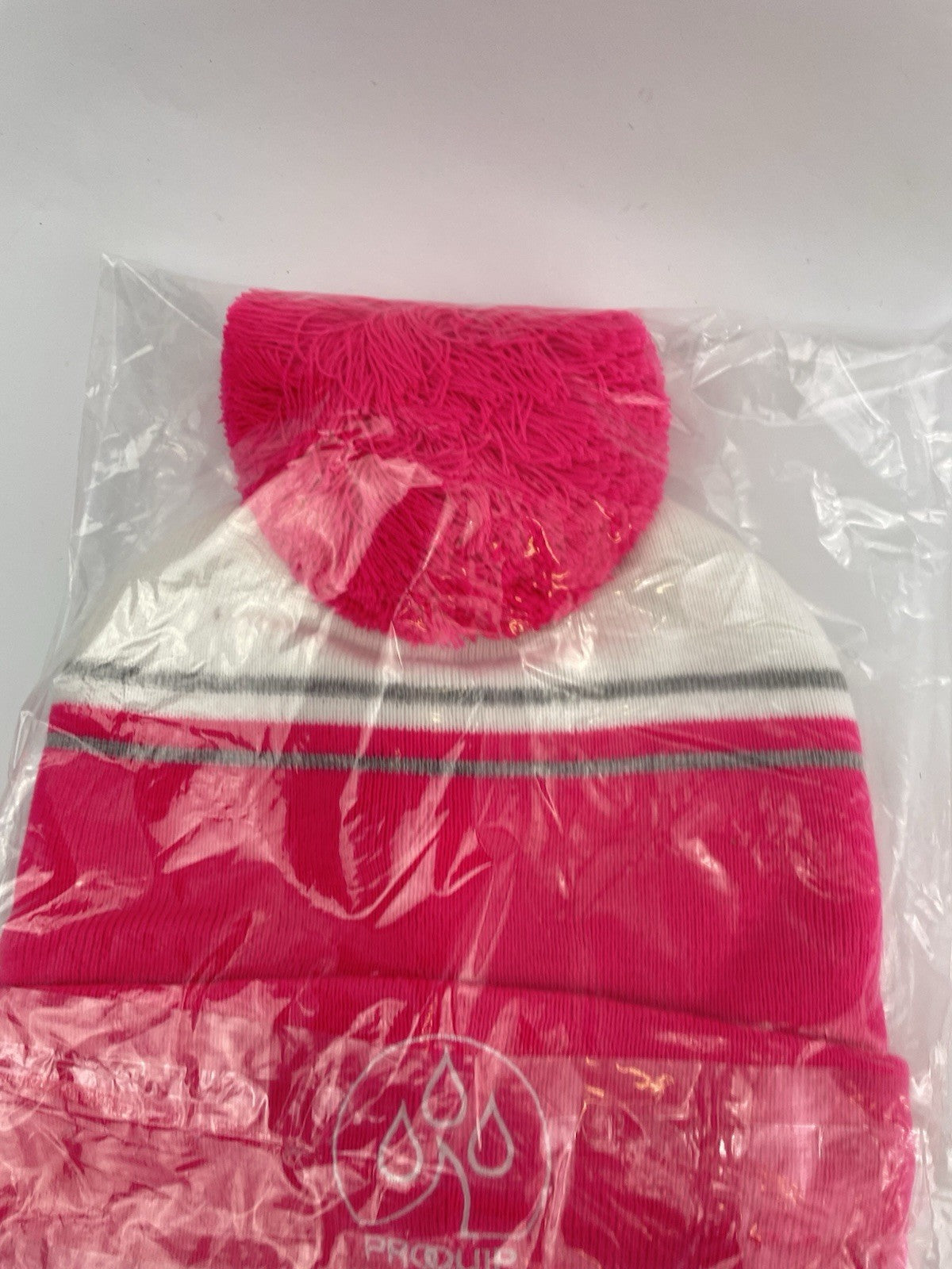 Proquip Golf Beanie Fleece Line Bobble /One Size /Pink /White /New /281063