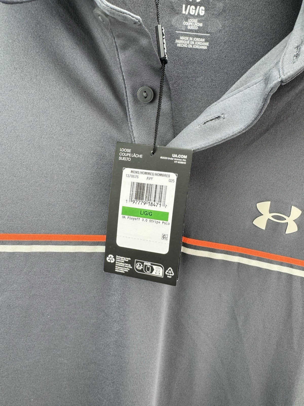 Under Armour Playoff 3.0 Men’s Polo Shirt Stripe /UK Large /Loose Fit /New/275536