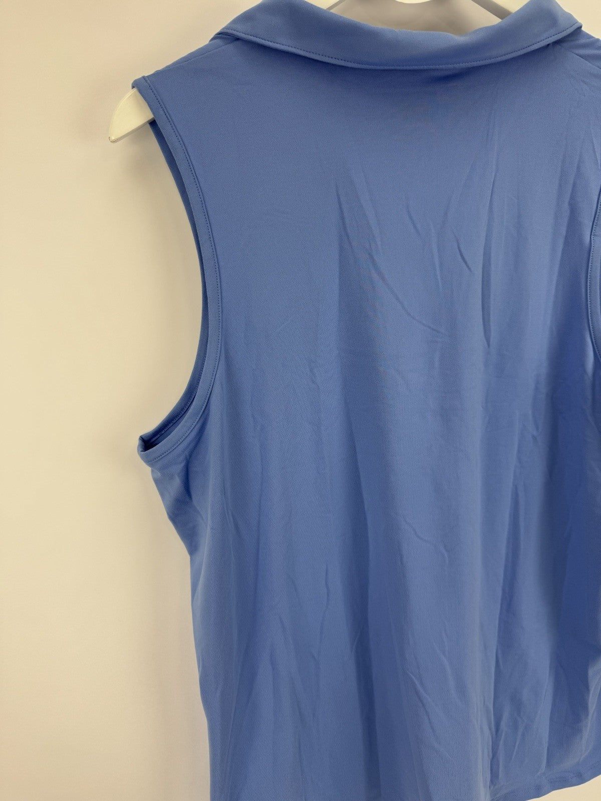 Women’s Puma Cloudspun Piped Sleeveless Golf Polo Size Large Blue Skies/ 318095
