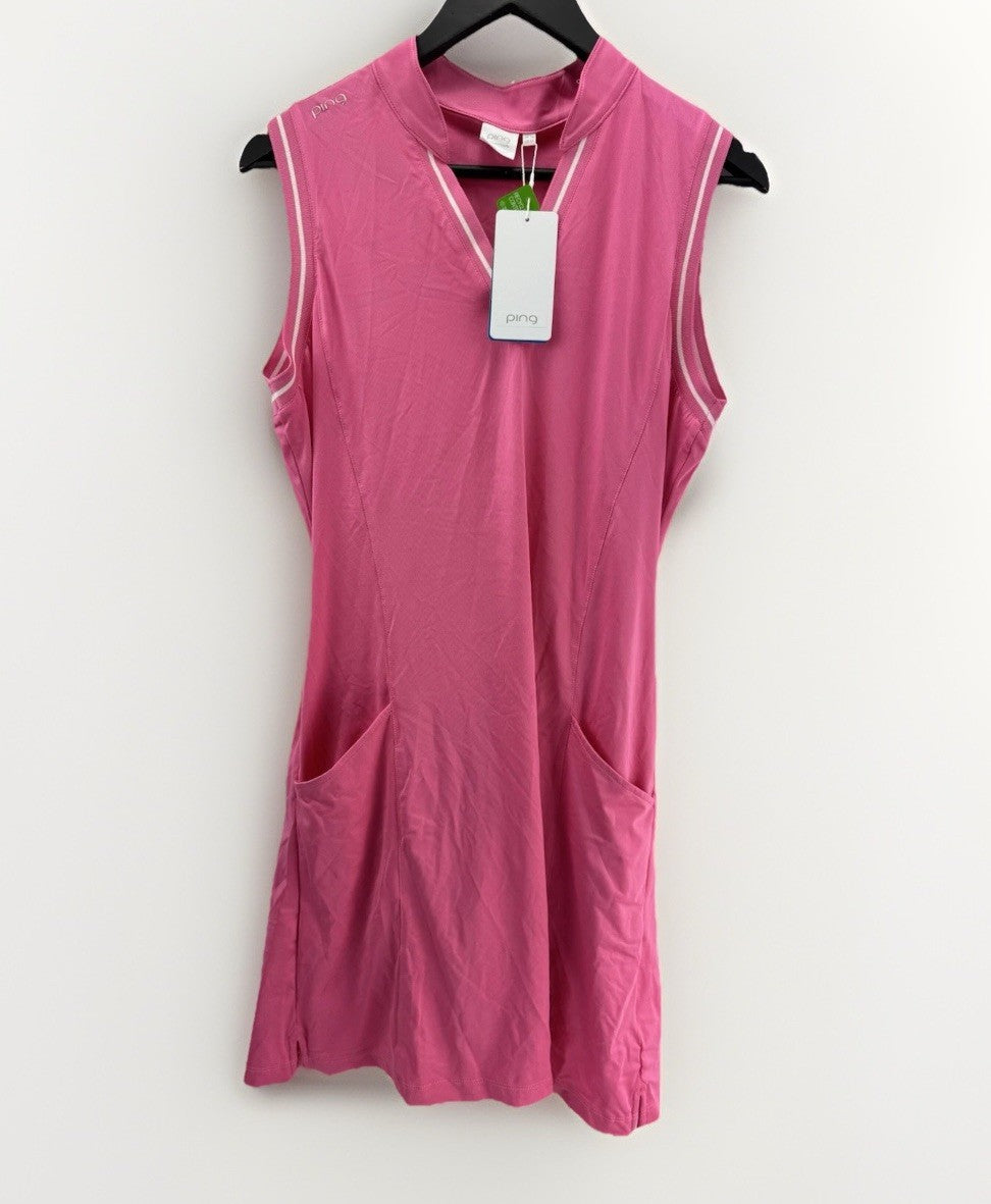 Ping Golf Ladies Dress Carla Sleeveless /Flamingo Pink /UK Size 8 /New /339110